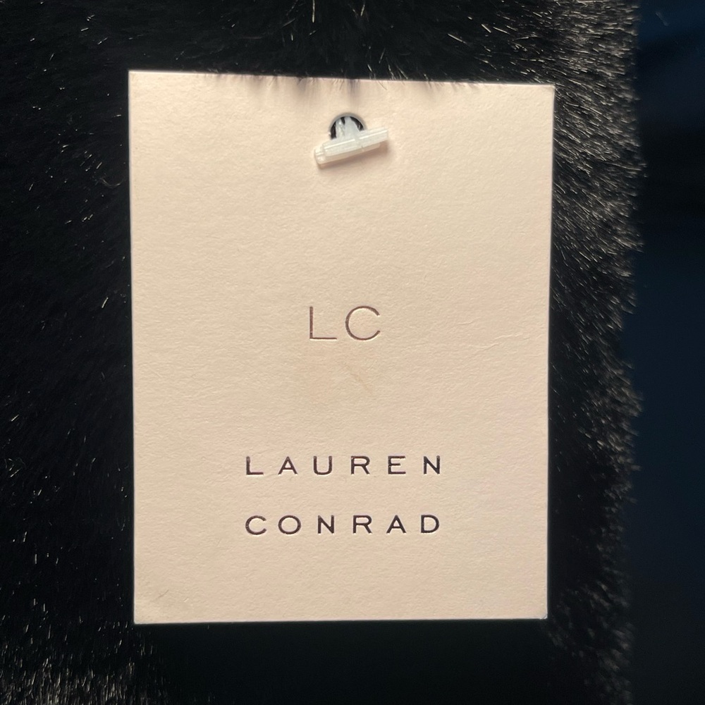 LC Lauren Conrad Black Faux Fur Boots / WITH TAGS! - Picture 2 of 8